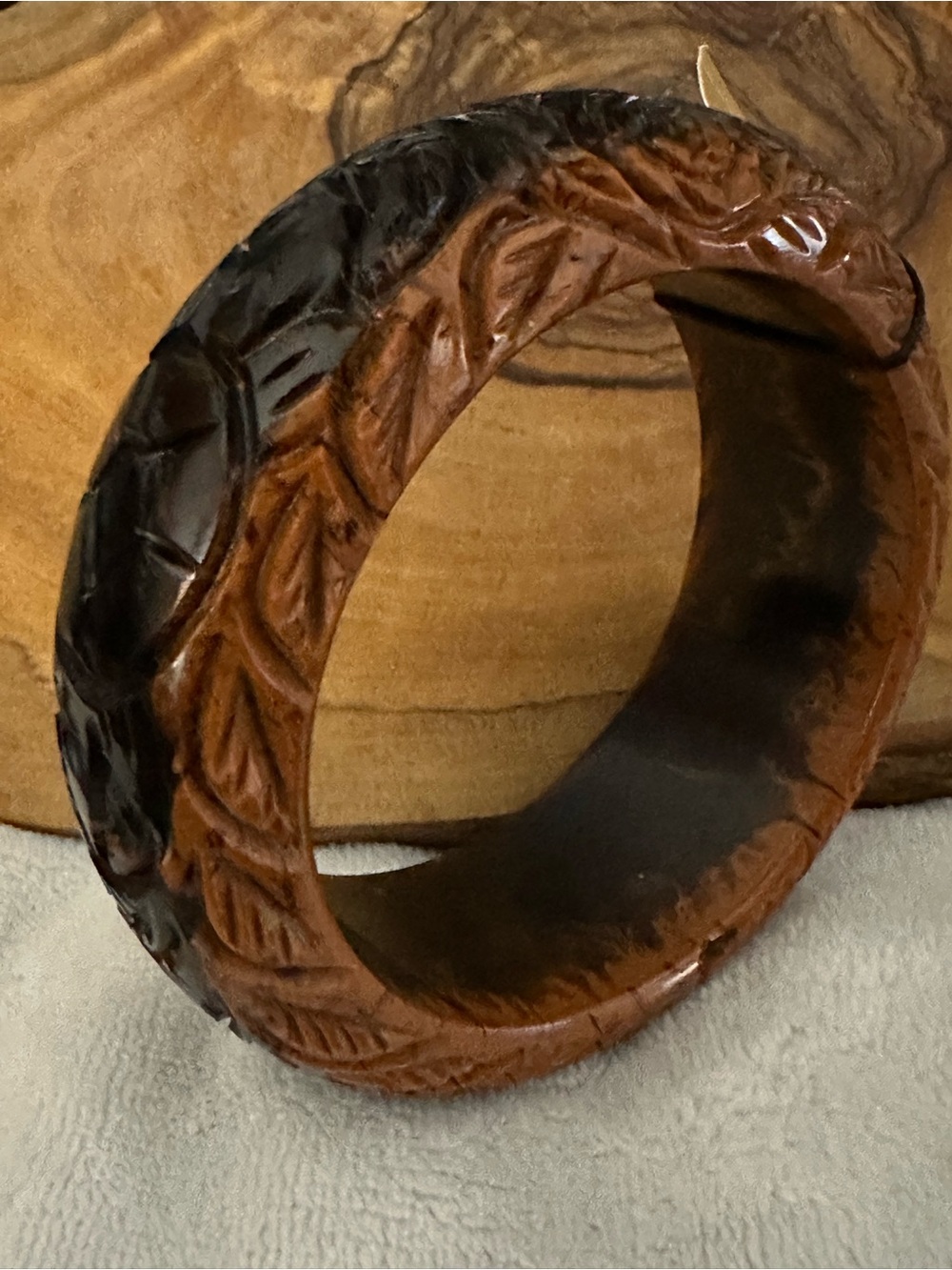 Patricia Nash Carved Floral Resin Bangle